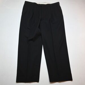Vtg USA Made 38x30 Black Wool Pleated Classic Dress Mens Pants